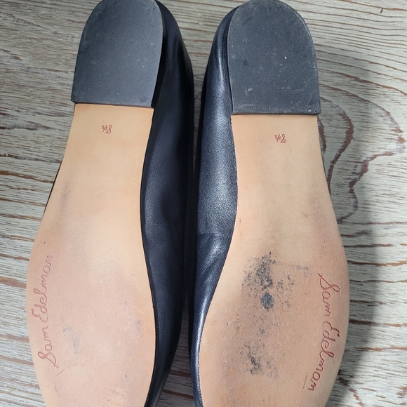 Sam Edelman Black Leather Ballet Flats Felicia Luxe Sz 8.5 - Picture 5 of 13
